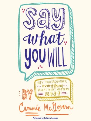 say what you will by cammie mcgovern
